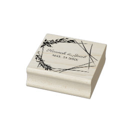 Sello De Caucho Botanical Geometric with Leaves Wedding Design