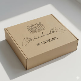 Sello De Caucho Botánico hecho por (nombre personalizado), grande 