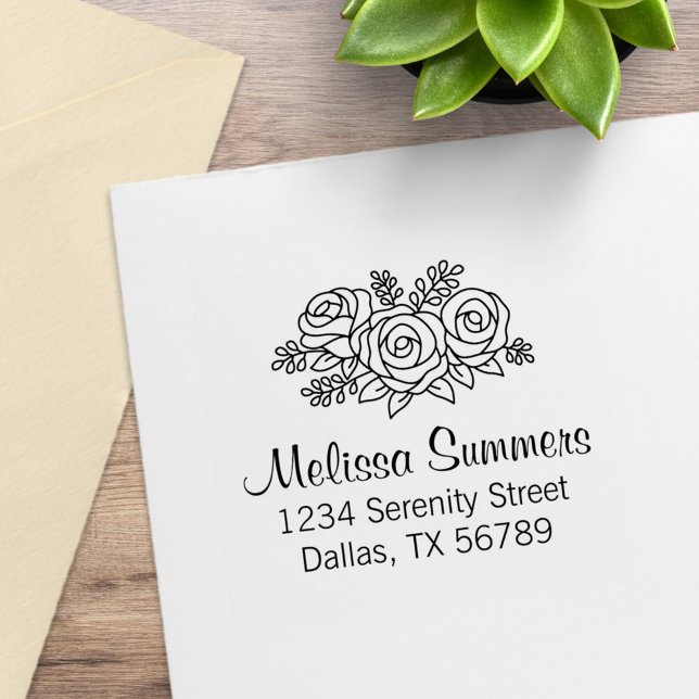 Sello De Caucho Bouquet floral, dirección de flores Rosas (Subido por el creador)