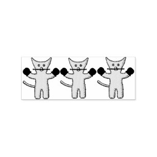 Sello De Caucho Boxing Kitten con Mittens_Cove