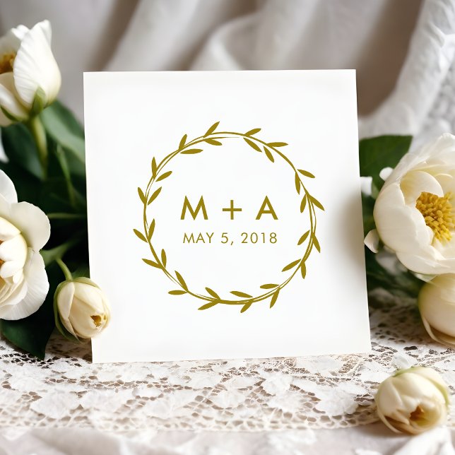 Sello De Caucho Branches Rustic Wedding Monogram Initials (Rubber Stamp with a Rustic Wedding Monogram Design for all the elements of your wedding.)