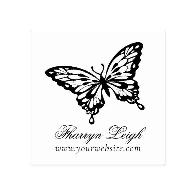 Sello De Caucho Branding de Moda de mariposa | Profesional moderno (Impresión)