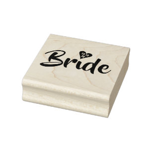 Sello De Caucho Bride Date Heart Personalizado