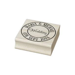 Sello De Caucho Bride y Groom Boda Rosa Rubor