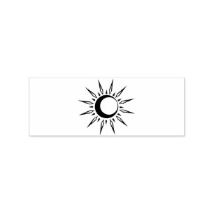 Sello De Caucho Brillante Sun Crescent Moon Thunder_Cove