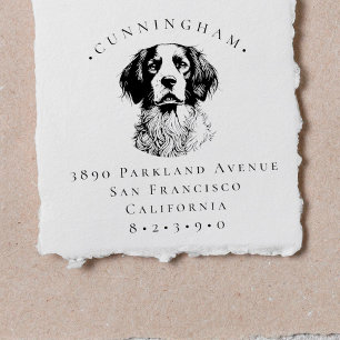 Sello De Caucho Brittany Spaniel Mascota Nombre y dirección de ret