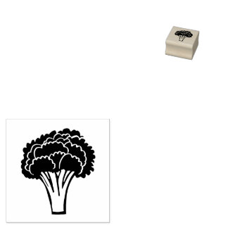 Sello De Caucho Broccoli tallado Linocut look Clean Cut
