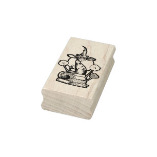 Sello De Caucho Bruja de gatos Bookish
