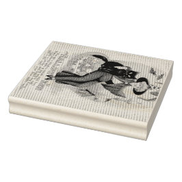 Sello De Caucho Bruja de Halloween y gato negro