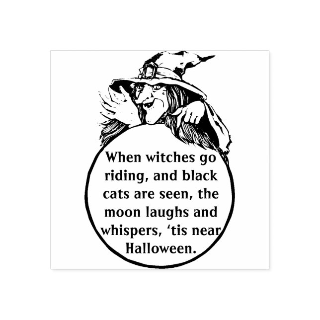 Sello De Caucho Bruja malvada de Halloween (Impresión)