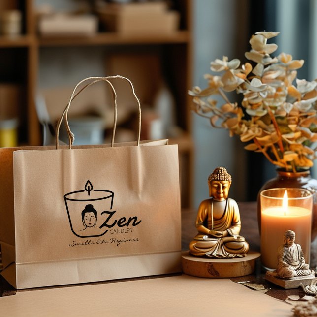 Sello De Caucho Buda Zen Candle Pequeña Empresa, Grande Personaliz (Subido por el creador)