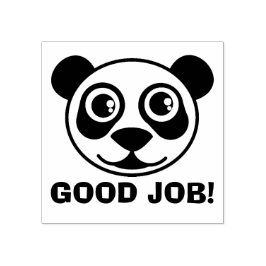 Sello De Caucho Buen trabajo Panda Face