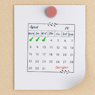 Sello De Caucho Bujo de seguimiento de hábitos del calendario del 