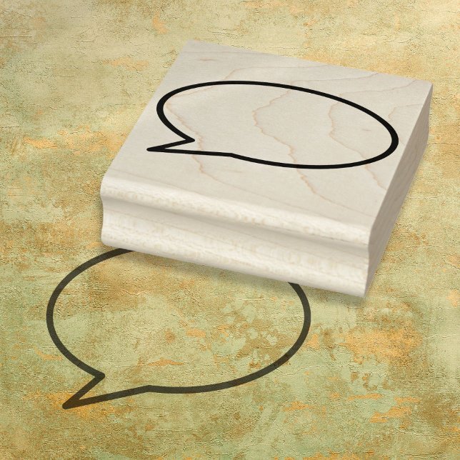 Sello De Caucho Burbuja de Mensaje Divertida Retro de Libro de Cóm (Your Message Speech Bubble Fun Retro Comic Book Rubber Stamp)