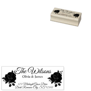 Sello De Caucho Burgundy Rose Moody Romance Oscuro Regreso de Boda