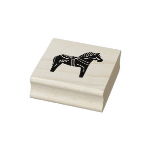 Sello De Caucho Caballo folclórico de Dala, silueta de caballo fo