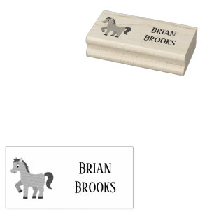 Sello De Caucho Caballo pequeño lindo nombre personalizado