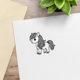 Sello De Caucho Caballo pony de dibujos animados lindo 1x1