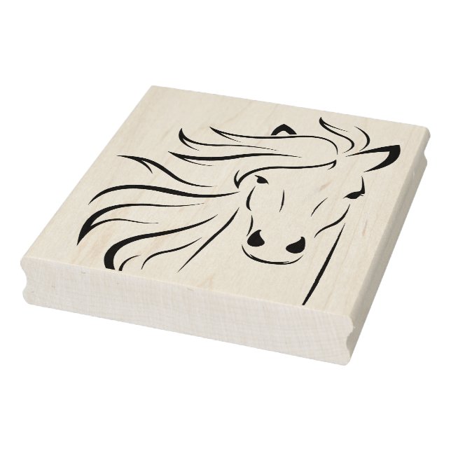 Sello De Caucho Caballo Que Fluye Mane Etch Rubber Stamp (Sello)