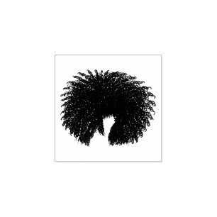 Sello De Caucho Cabello afro negro rizado