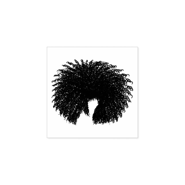 Sello De Caucho Cabello afro negro rizado (Impresión)