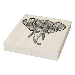 Sello De Caucho Cabeza de elefante inspirada
