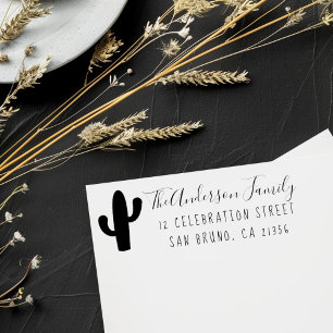 Sello De Caucho Cactus, Personalizado Nombre de familia Script y D