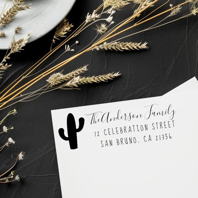Sello De Caucho Cactus, Personalizado Nombre de familia Script y D (Subido por el creador)