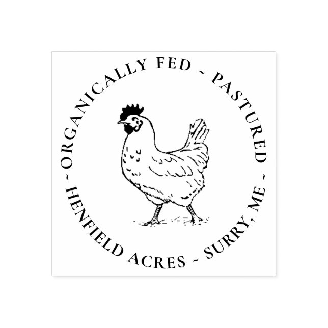 SELLO DE CAUCHO CADENA DE CARTONAJE DE HUEVO ORGÁNICO VINTAGE DE G (Impresión)