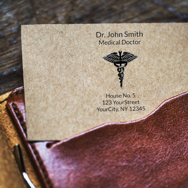 Sello De Caucho Caducto médico simple profesional Blanco negro (Subido por el creador)