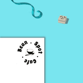 Sello De Caucho Cafe Coffee Cup & Spoon Logo