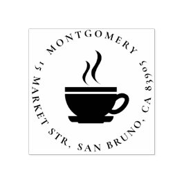 Sello De Caucho Café | Nombre de la familia Personalizado y direcc