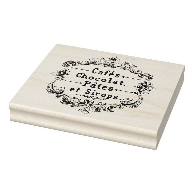 Sello De Caucho Cafés Chocolat Pates Sirops Viejo Estampado Francé (Sello)