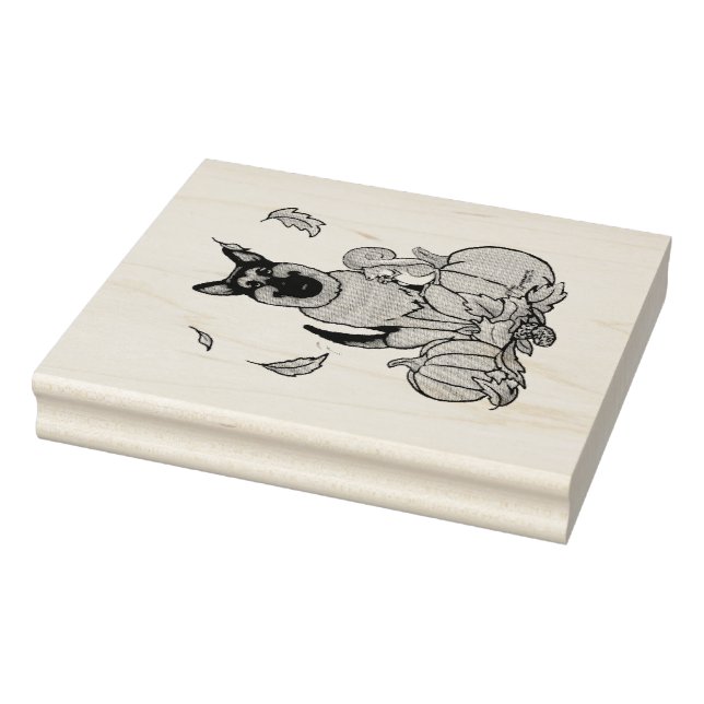 Sello De Caucho Caída Carne de cerdo alemán (moreno negro) Calabaz (Sello)