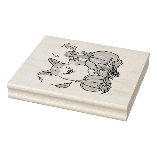 Sello De Caucho Caída Pembroke Welsh Corgi (rojo 1) Calabazas Cute (Sello)