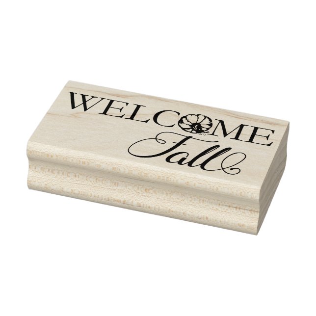 Sello De Caucho Calabaza de bienvenida otoño (Sello)