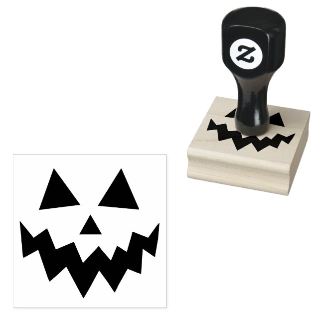 Sello De Caucho Calabaza de Halloween Jack O Lantern Face (Sellado)