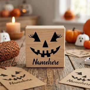 Sello De Caucho Calabaza de Halloween personalizada femenina Jack