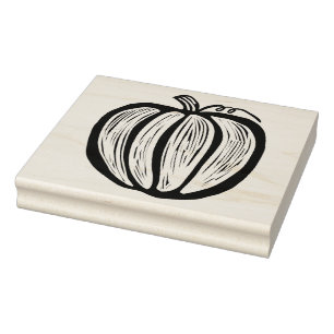 Sello De Caucho Calabaza Rustica Extra Grande Lino Cortada Cae Hal