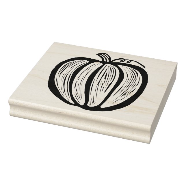 Sello De Caucho Calabaza Rustica Extra Grande Lino Cortada Cae Hal (Sello)