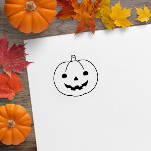 Sello De Caucho Calabaza simple de Halloween 1x1