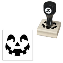 Sello De Caucho Calabaza Simple Talla Cara Silueta Halloween
