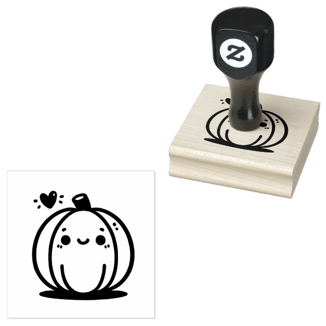 Sello De Caucho Calabaza suave con corazón (Sellado)