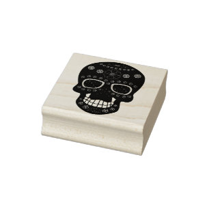 Sello De Caucho Calavera Elegante