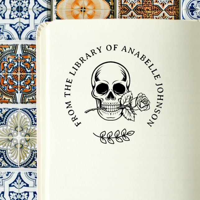 Sello De Caucho Calavera Gótica Botánica De La Ibería Del Libro (Subido por el creador)
