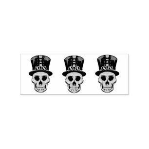 Sello De Caucho Calavera Steampunk en Top Hat Thunder_Cove