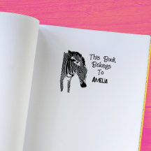 Calcomanía Personalizada de Cebra Este Libro Perte