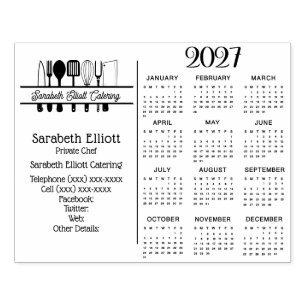 Sello De Caucho Calendario de Negocios de Chef Catering 2027