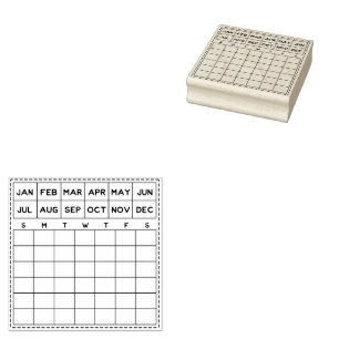 Sello De Caucho Calendario de planificación mensual minimalista