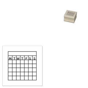 Sello De Caucho Calendario Lunes Inicio Objetivo Hábito Tracker